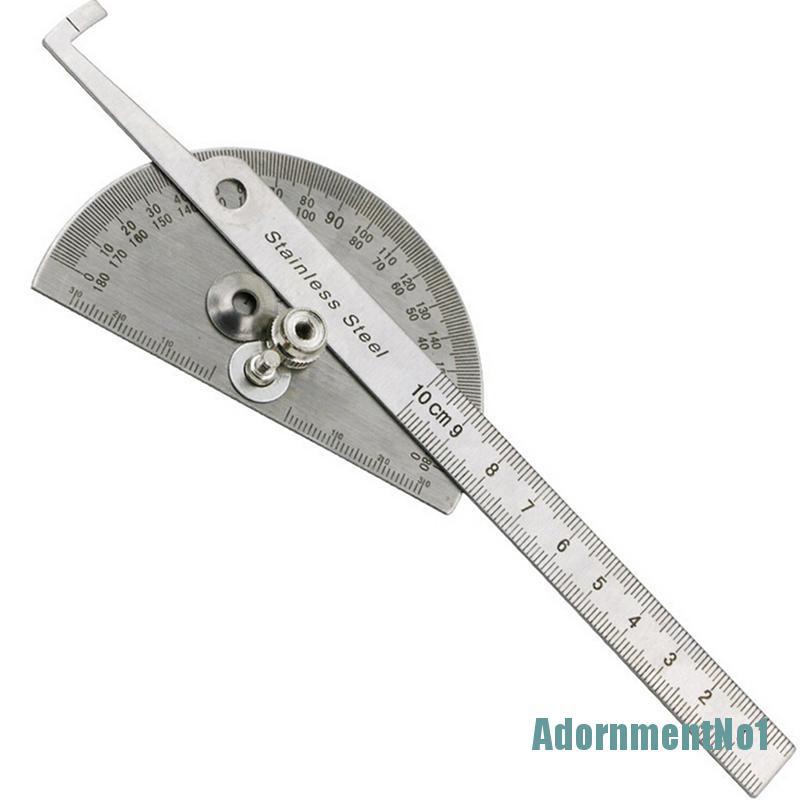 (AdornmentNo1) Busur Derajat Pengukur Sudut 0-180 Derajat Bahan Stainless Steel Ukuran 100mm