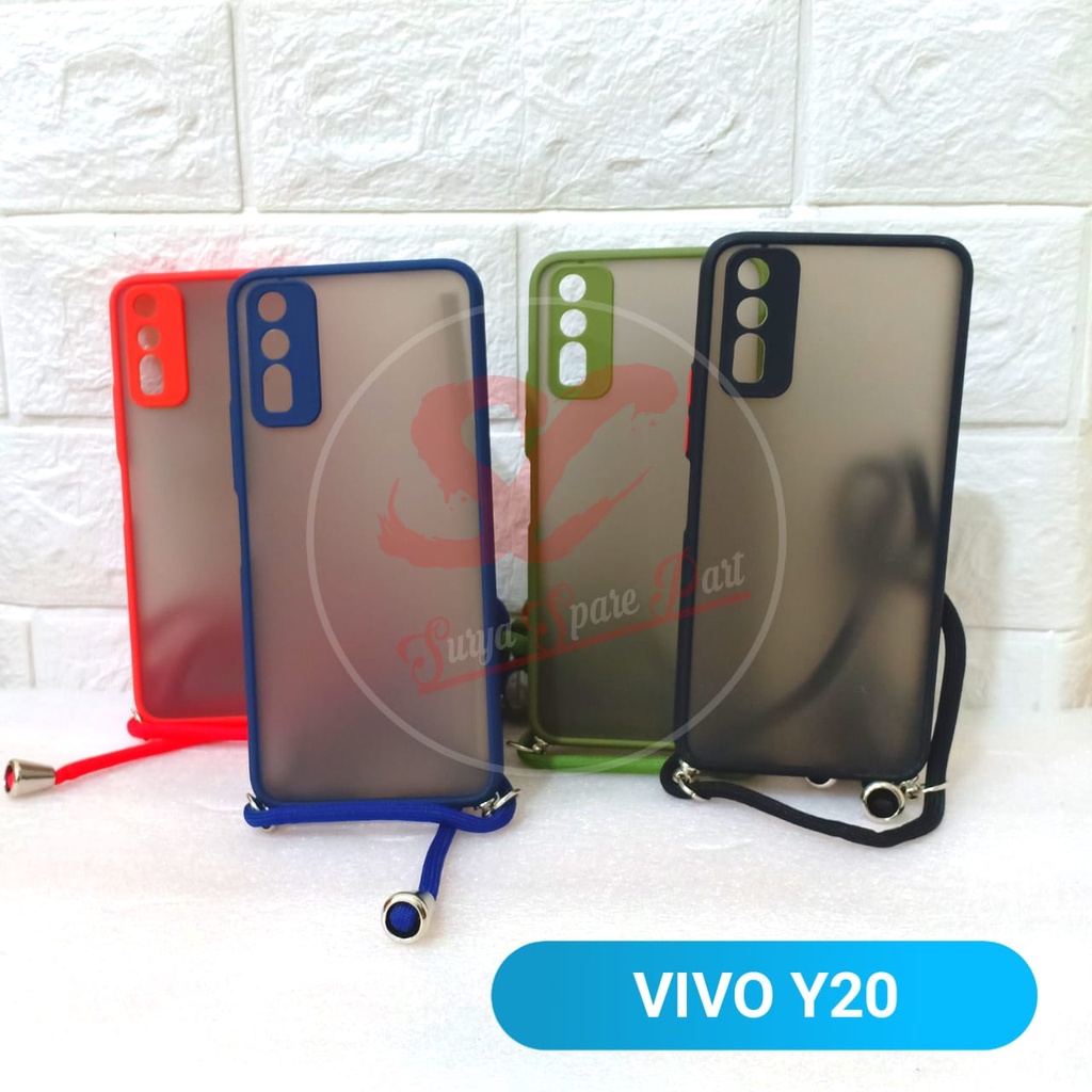 CASE MATTE + TALI LANYARD - SLING CASE MATTE VIVO  Y12 Y12 Y15 Y12I Y20 Y20 Y12S Y50 Y30 - SC