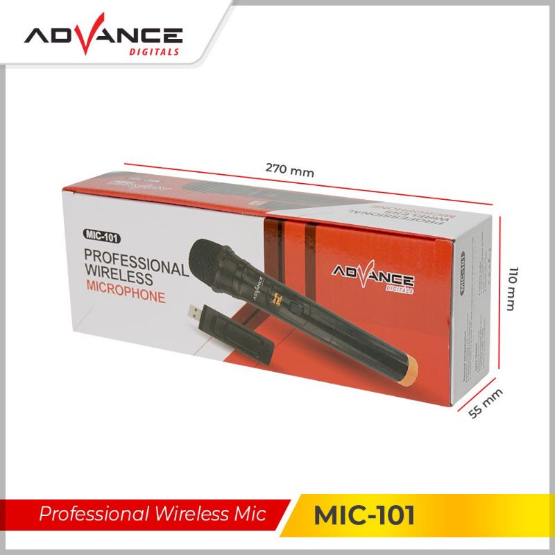 NEW microphone advance 101 mic professional wireless single / mic tanpa kabel-bisa cod | FMS