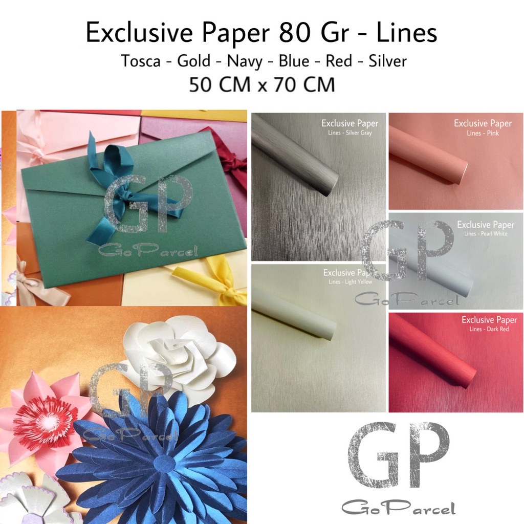 ( 2 Lembar ) EXCLUSIVE PAPER 80 GR LINES EMBOSSED - KERTAS KADO EKSLUSIF EMBOS PEARL