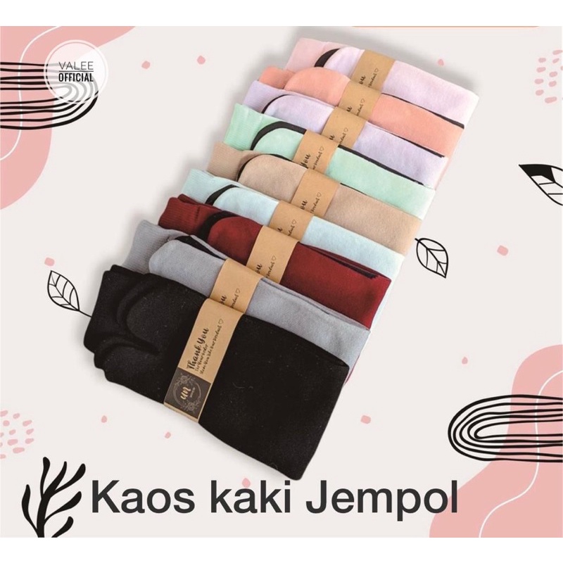 (COD)Kaos Kaki Jempol BAHAN NYLON TEBAL / Kaos Kaki Muslimah / Kaos Kaki Wanita / Tapak Hitam PREMIUM