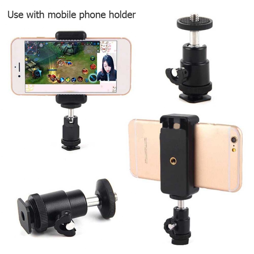 Dudukan Hot Shoe Kamera Serbaguna Smartphone Holder Bracket Mount