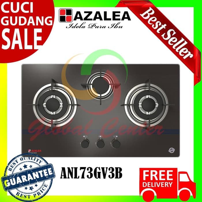 Kompor Tanam Gas Azalea ANL73GV3B 3 Tungku Garansi Resmi
