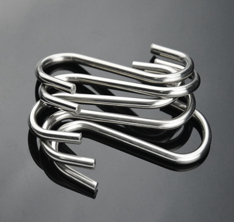 LJR 6 pcs Cantelan Perabotan Dapur Stainless Steel Cantolan Gantungan Hook Serbaguna Bentuk S