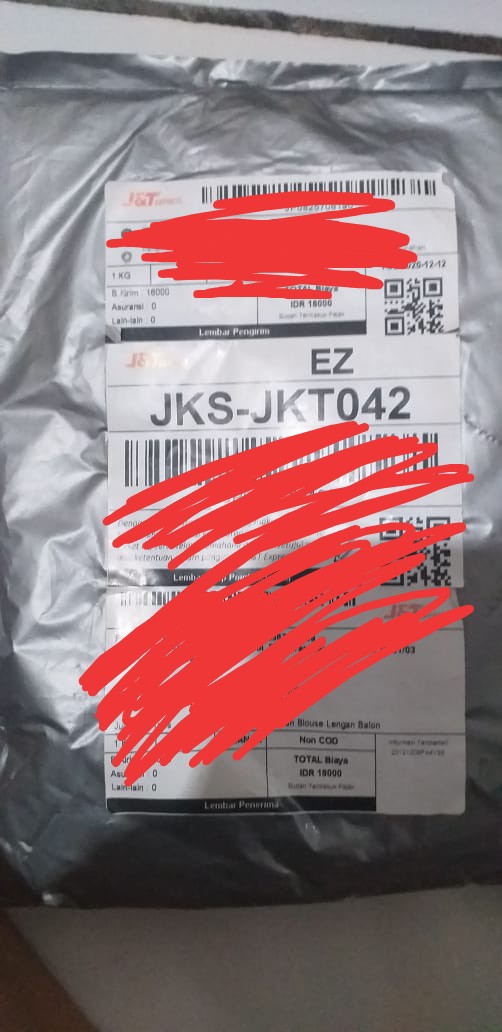 Batik Wanita Atasan Blouse Lengan Balon  S-m-l-xl-xxl-3l-4l-5l