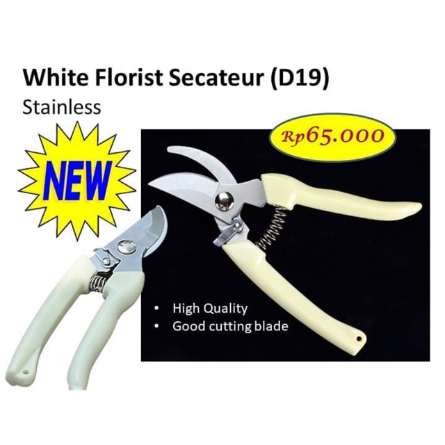 

White florist secrature(D19)gunting bunga batang miring barang florist