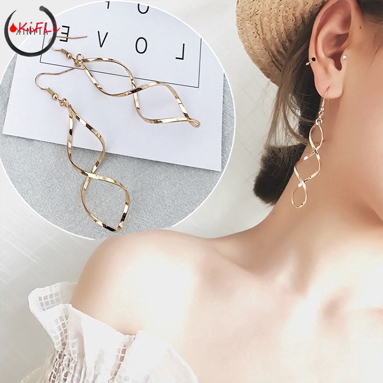 [Bayar Di Tempat],Anting Spiral,Desain Minimalis,Model Korea LE0453