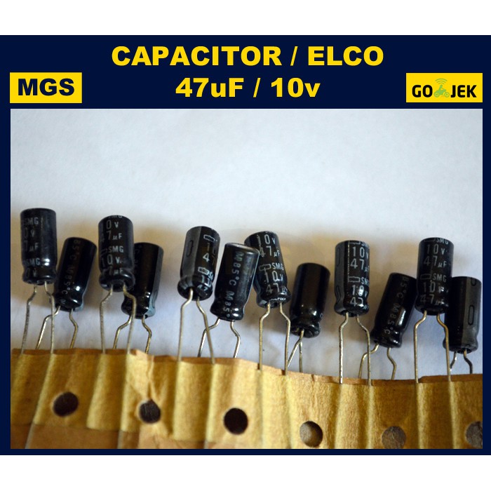 100Pcs Kapasitor Elko 47uf 10v Capacitor Elco 47uf 10v