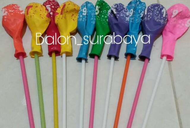 Balon Latex + Stik isi 10