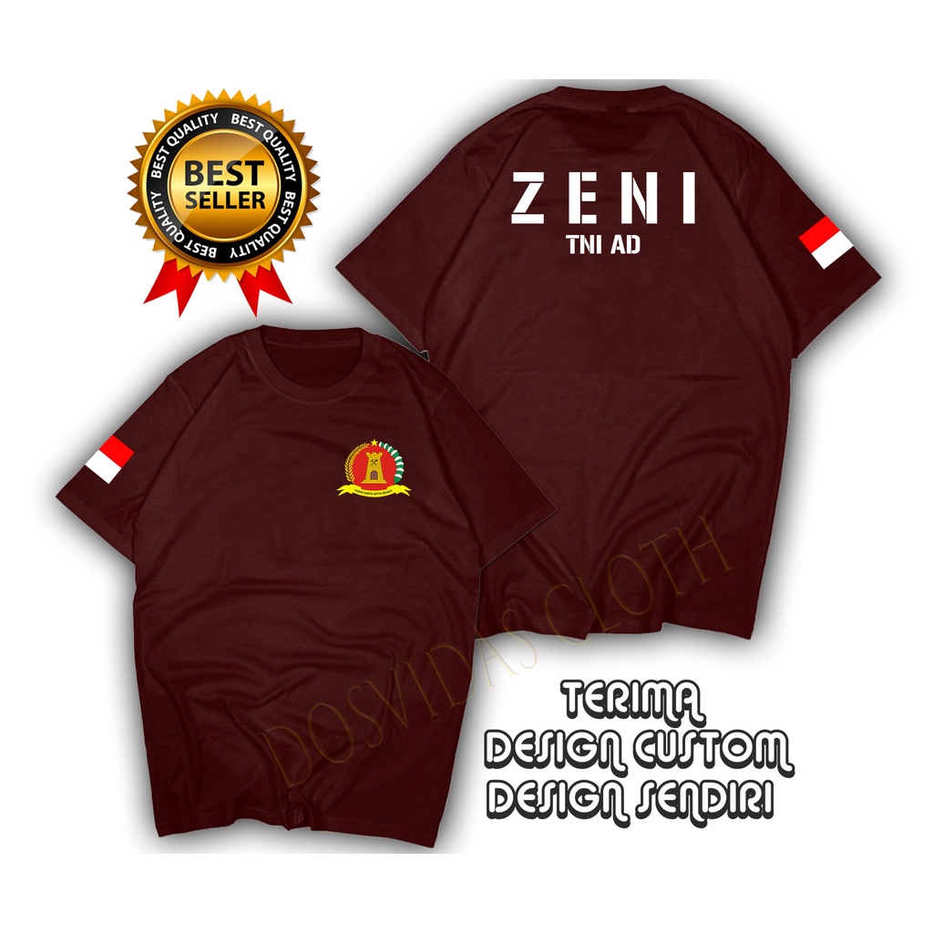 Kaos TNI AD T Shirt Baju ZENI TNI AD Pria Wanita Cotton Combed S M L XL XXL