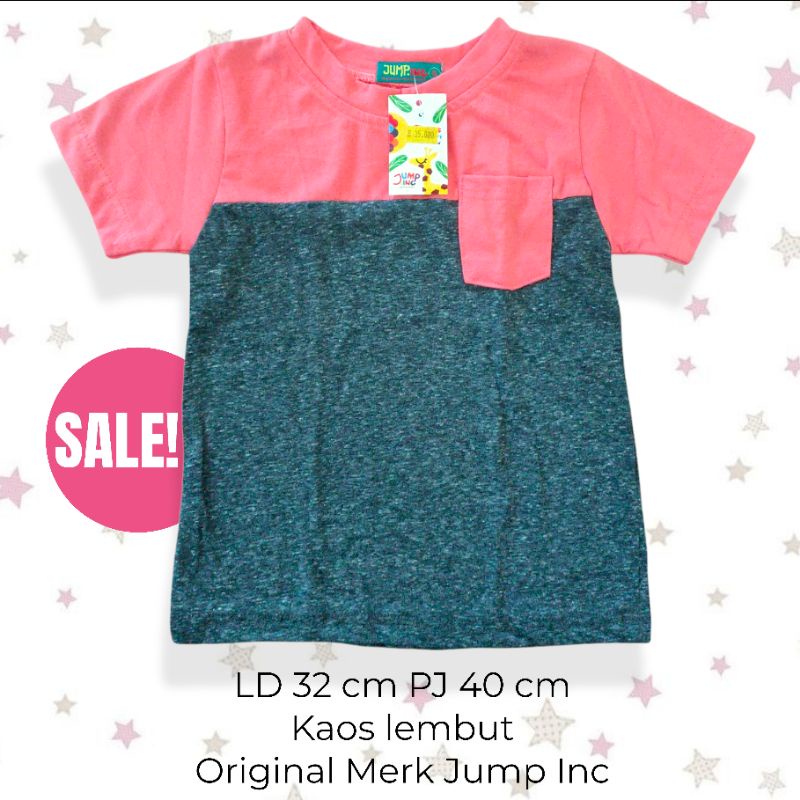 Obral Baju Anak Branded - Kaos Halus Kombinasi Merk Jump Inc