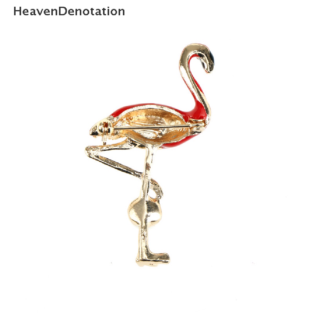 [HeavenDenotation] Vivid Flamingo Brooches Unisex Women and Men Brooch Pin Bird Dress Coat Jewelry