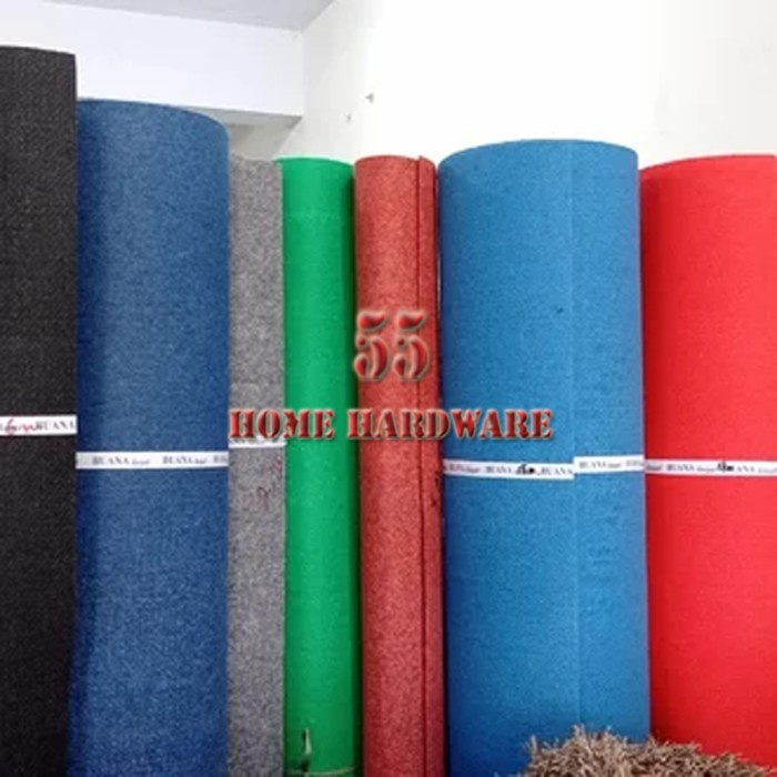 TIKAR-KARPET- KARPET BUANA BLUDRU POLOS METERAN PLANET SUPER BUANA MURAH MUSOLAH - HITAM -KARPET-