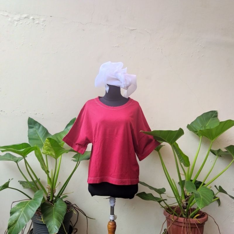 Atasan Kaos Forever 21 Marun (Preloved)