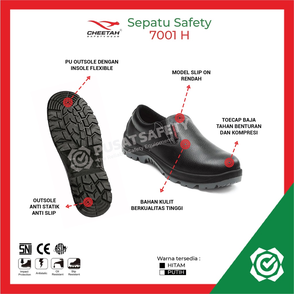 Sepatu Kerja Safety Cheetah 7001H