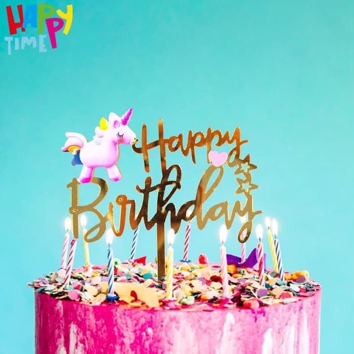 CAKE TOPPER ACRYLIC KARAKTER HAPPY BIRTHDAY HIASAN CAKE TOPPER MURAH