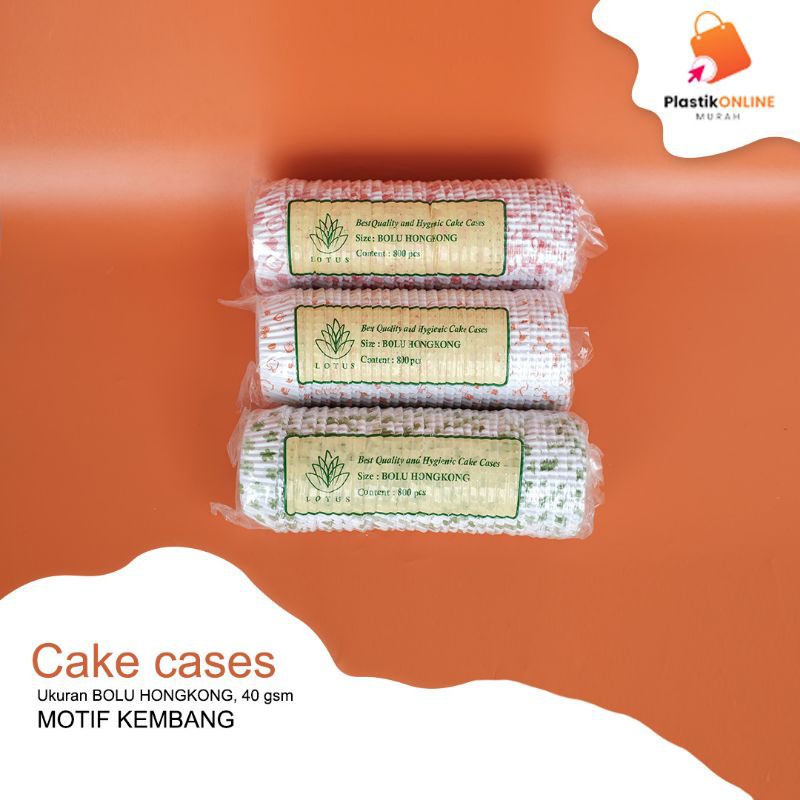 Cake Cases Lotus Bolu Hongkong Motif Kembang | Cup Cake | Baking