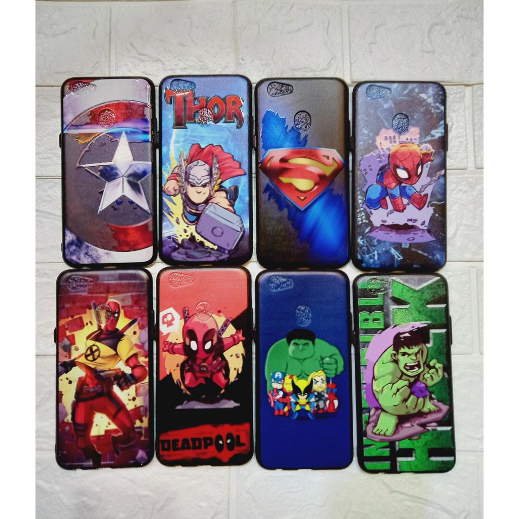 Case OPPO F5 Motif Robot, Hulk hijau dan biru, Ironman, Spiderman, Thor, Captain America