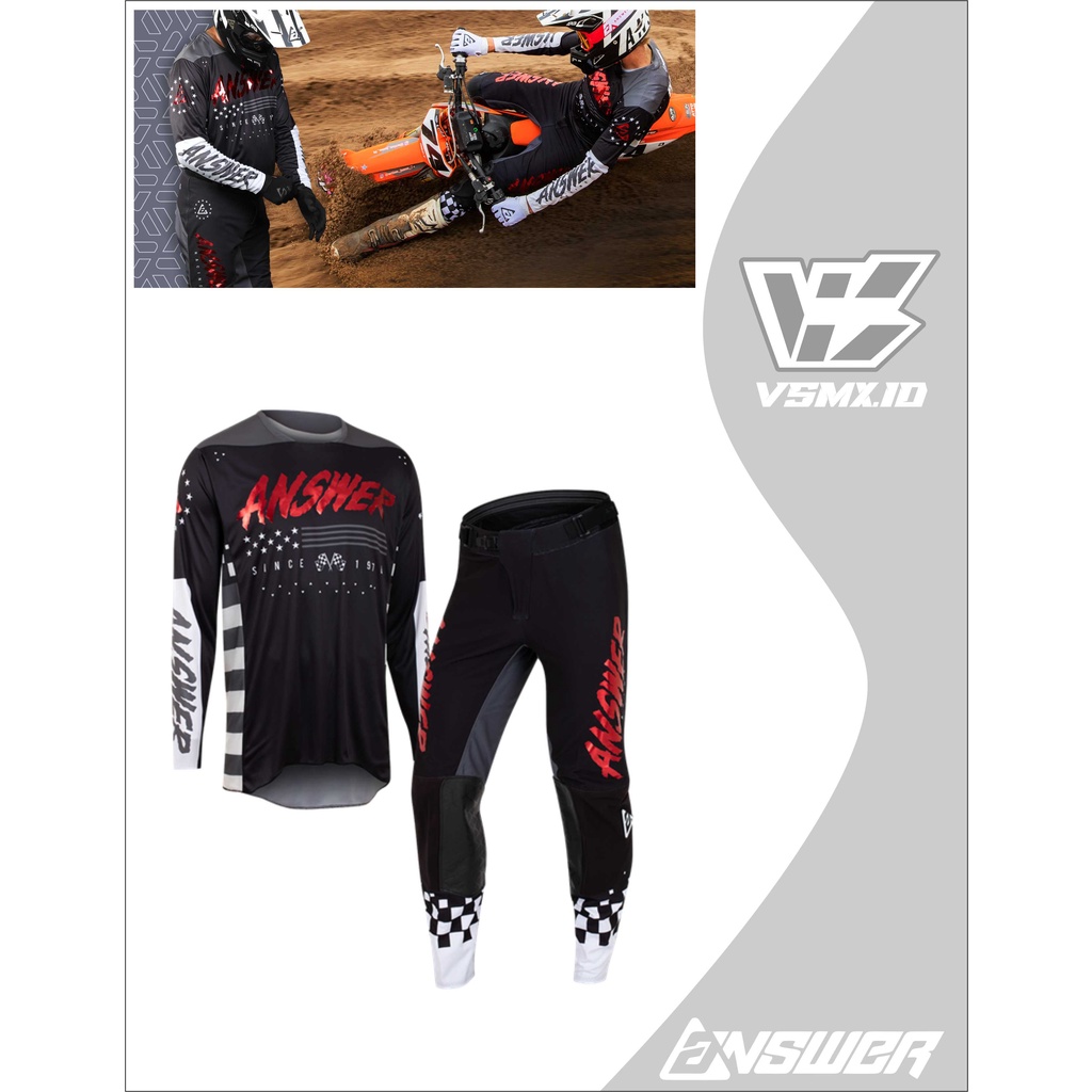 JERSEY CUSTOM ANSWEAR TERBARU MOTOR CROSS FULL SET DESAIN SUKA SUKA
