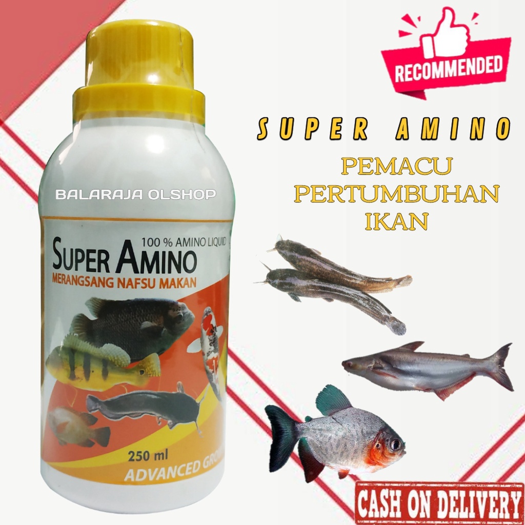 VITAMIN PENAMBAH NAFSU MAKAN PENGGEMUK IKAN GURAME MAS LELE PATIN NILA PATIN MUJAER DLL - SUPER AMINO