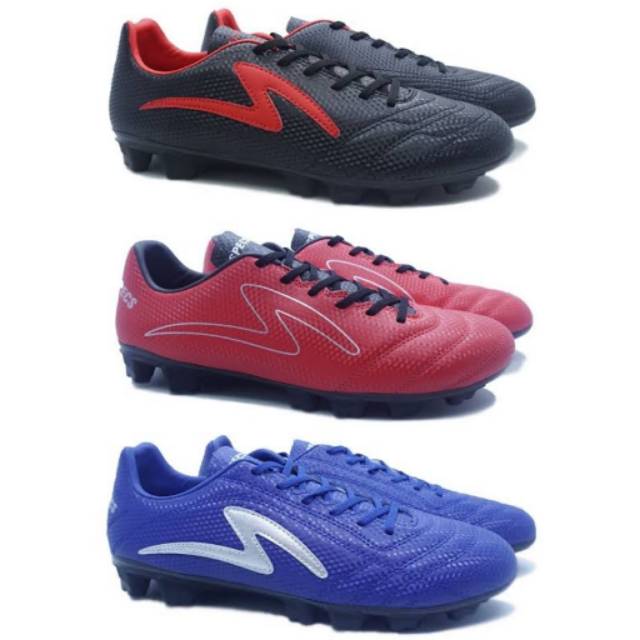 Sepatu Bola Specs Ricco Viento Porto FG - Black Emperor Red Navy Blue Silver Original