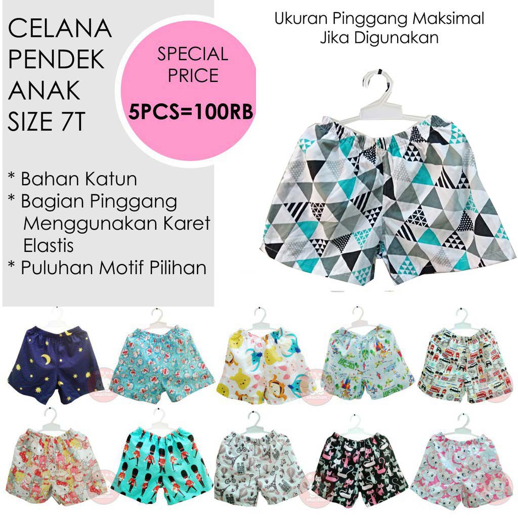 PO Celana Pendek Size 1 3 5 7 th Anak laki laki perempuan Celana Kolor Akachan Short Pants Anak Cewek Cowok unisex cp