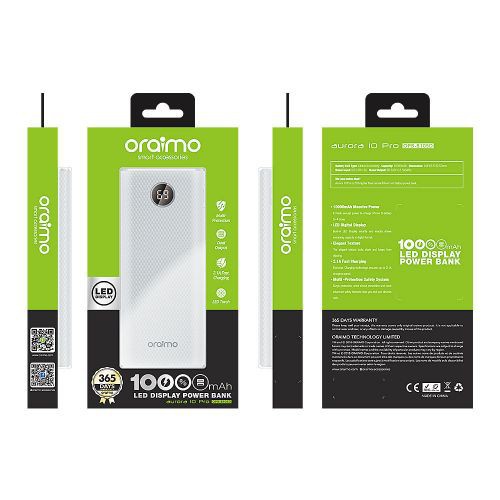 PORTABLE POWERBANK 10000MAH ORAIMO OPB-B105D FAST CHARGE SLIM