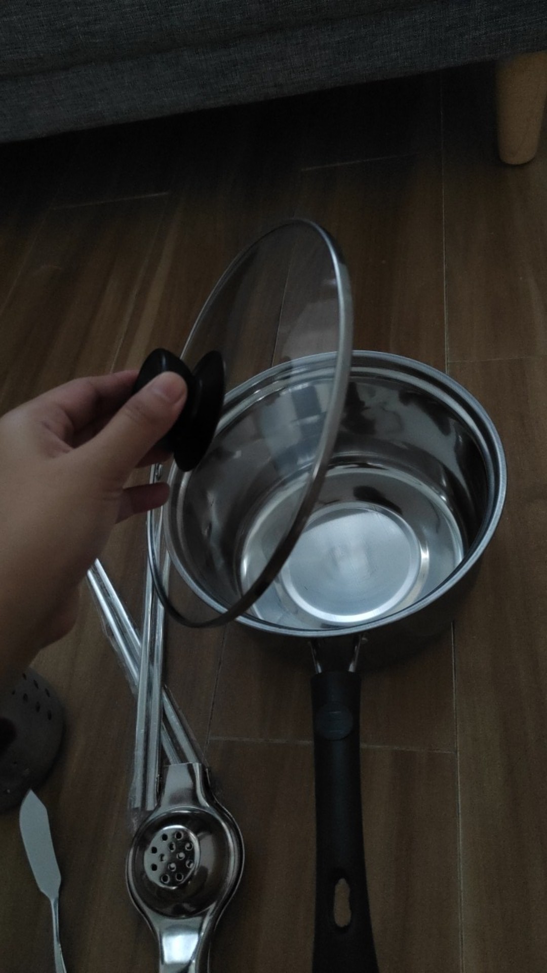 Panci Susu Milk Pot 20cm Tutup Kaca Stainless Steel Murah