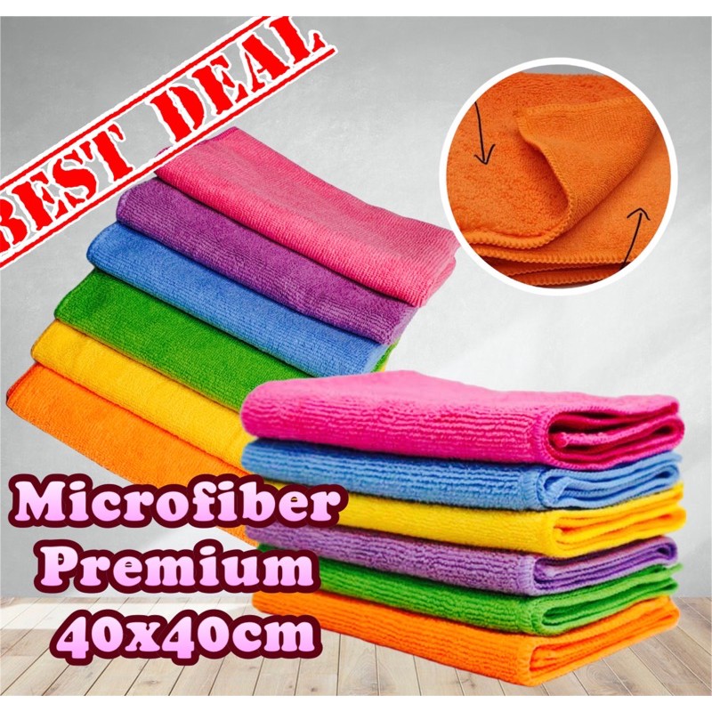 AZ Kain Lap Microfiber Murah 40 x 40 Cm Kain Lap Meja Dapur Mobil Cleaning Cloth Microfiber
