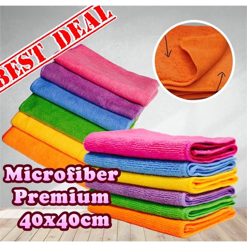 AZ Kain Lap Microfiber Murah 40 x 40 Cm / Kain Lap / Kain Lap Mobil / Kain Lap Cleaning Cloth Microfiber