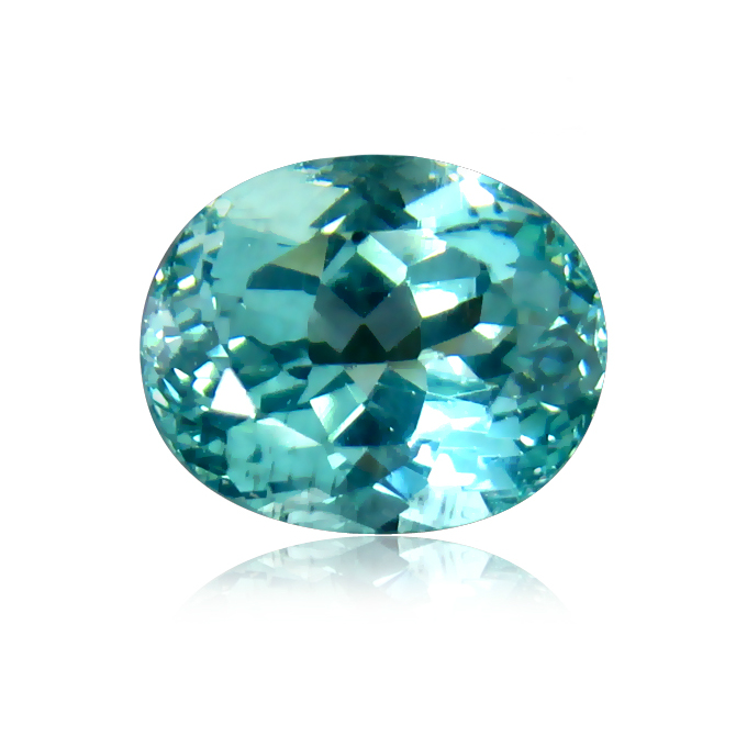 Certified VVS Oval 4.01ct 9.9x8mm Natural Unheated Greenish Blue Apatite Madagaskar AP135