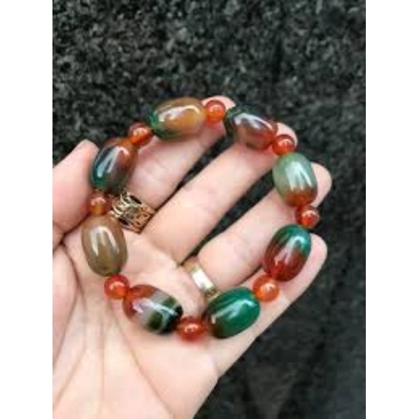 (TERBARU)GELANG PANCAWARNA KRISTAL GIOK ASLI 100%TERMURAH Gelang Giok Untuk Kesehatan Import Natural Asli Batu Alam Pria/Wanita