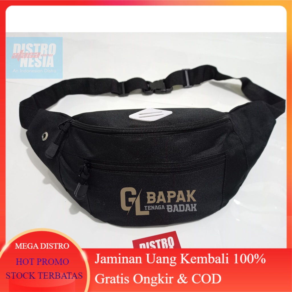 Promo Tas Selempang Waistbag Pinggang Pria MOTOR GL Bapak Tenaga Badak