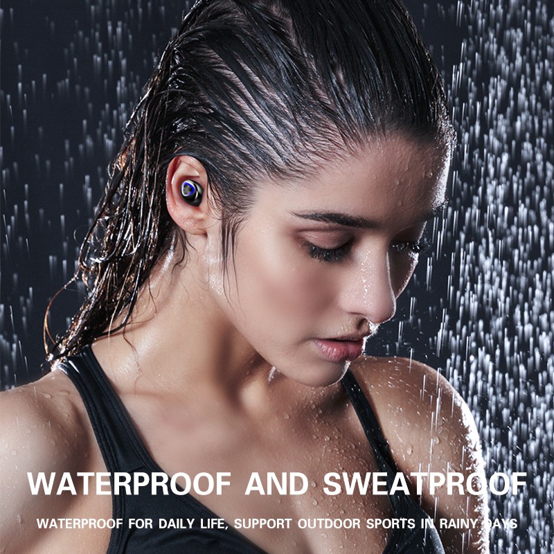 TWS Wireless Headset Bluetooth 5.1 Earphone dengan Mikrofon HIFI 9D Stereo Olahraga Tahan earbuds Nirkabel Handsfree Kontrol Sentuh