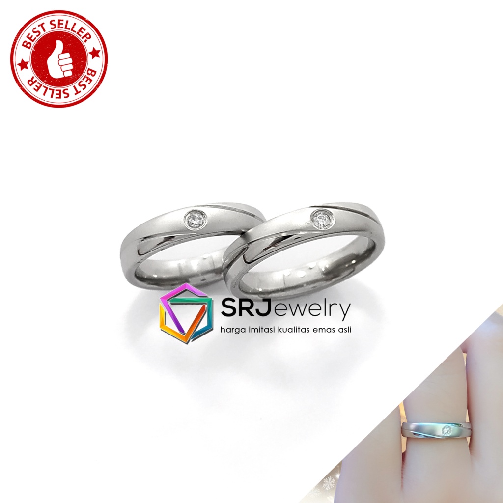 Cincin Kawin Perak Premium Titanium Doff Wedding Ring