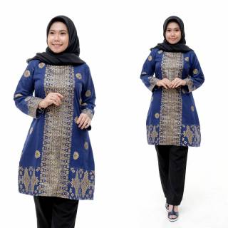 TUNIK BATIK ATASAN  WANITA BAHAN KATUN PRADA BAJU  MUSLIM  