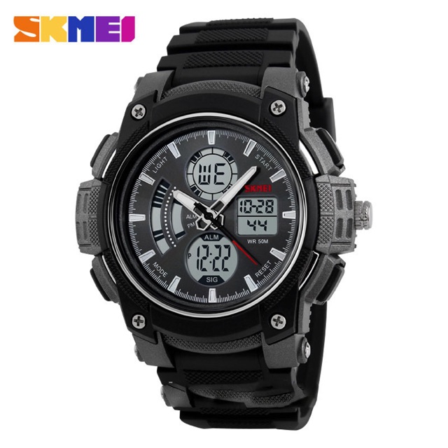 SKMEI Jam Tangan Analog Digital Pria - AD1202 - Titanium Gray