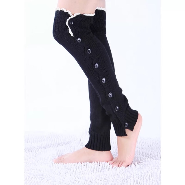 IMPORT Leg Warmer Button Winter Wool Penghangat Kaki