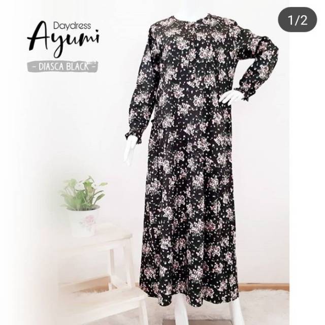 Ayumi Daydress Diasca Black by Laikha Daily