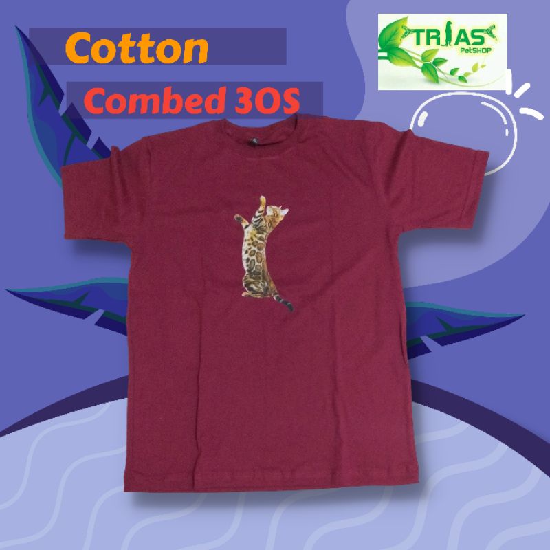 KAOS GAMBAR KUCING BENGAL/KAOS KUCING BENGAL/KAOS BENGAL/KAOS KUCING/KAOS HEWAN/KAOS PETLOVER/TRIAS 