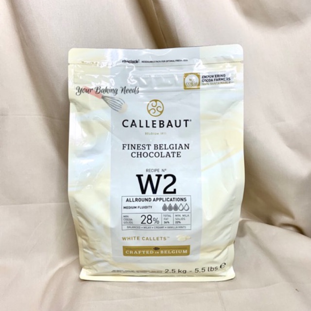 

Callebaut White Chocolate 28% Couverture 100g