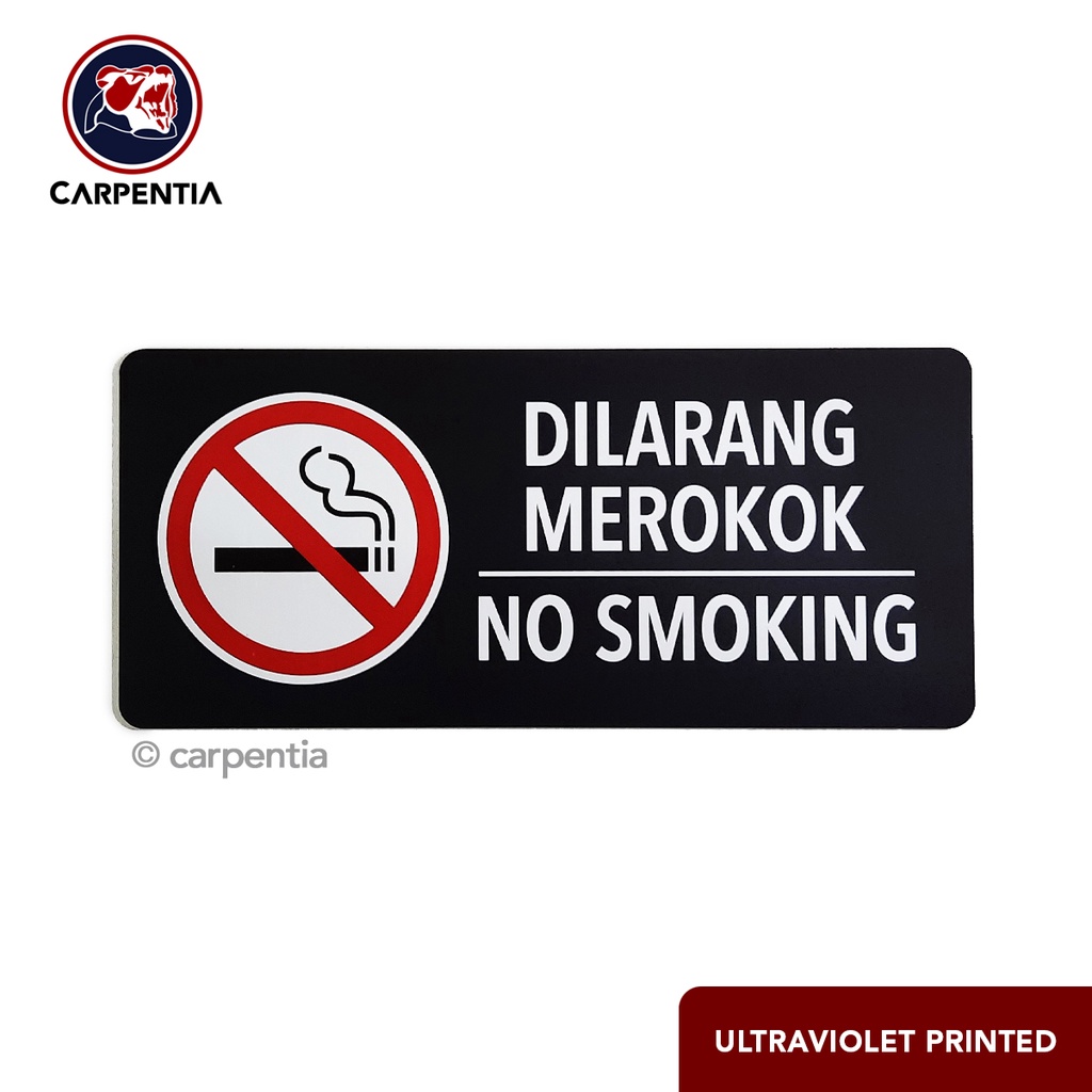 

Carpentia Sign DILARANG MEROKOK / Besar / Label Akrilik 27x12 cm/A - Hitam Matte/Doff