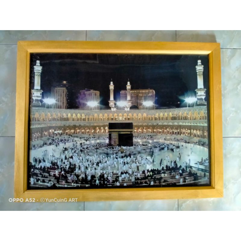 Hiasan dinding gambar kabah plus bingkai