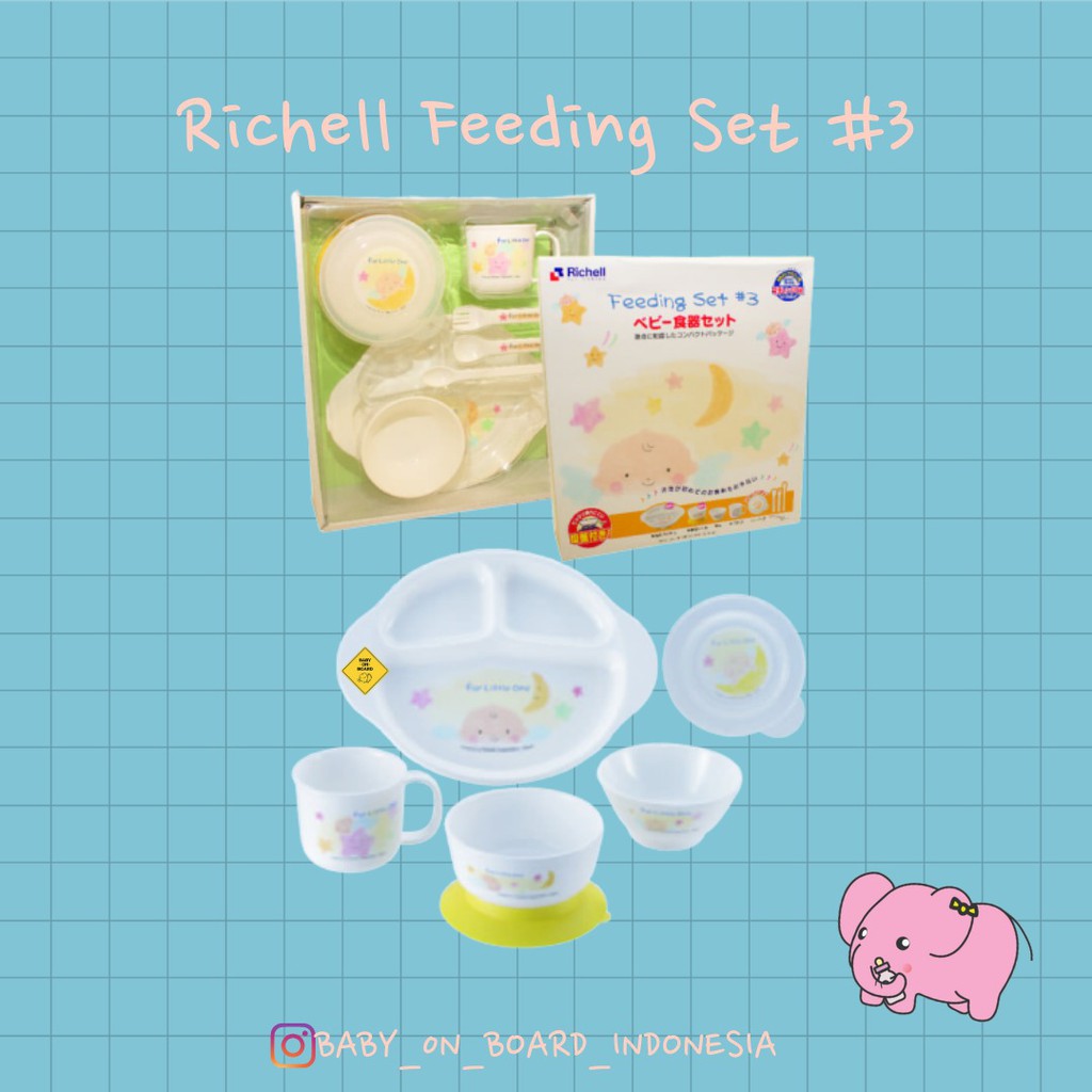 Richell Feeding Set 3 / Peralatan Makan Bayi