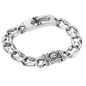 Promo Cross Silver Titanium Steel Bracelet Gelang Salib Pria Ukir Diskon