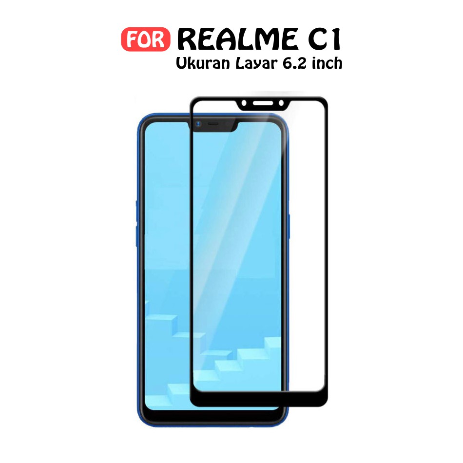 Super Premium Quality Tempered Glass 5D Rakki Anti Gores Kaca OPPO REALME C1