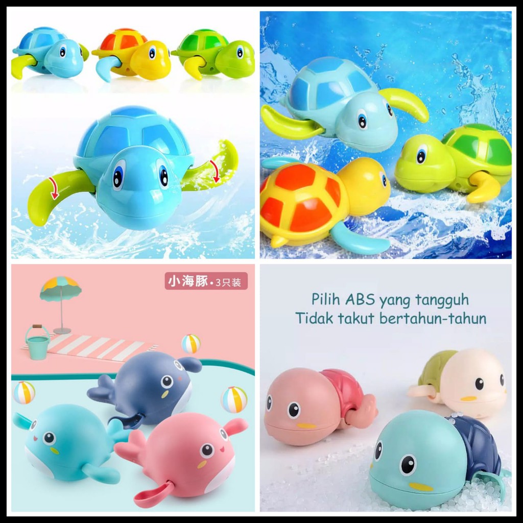 Mainan Mandi Bayi Kura Kura Berenang Dan Bisa Bergerak / Mainan Mandi Anak Bayi