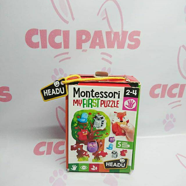 Puzzle binatang kayumontessori headu