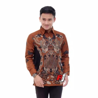 Kemeja Batik Pria Lengan Panjang Size M L Xl Xxl Bswart Batik Hrb026 Kenongo Hem Adipati Padi