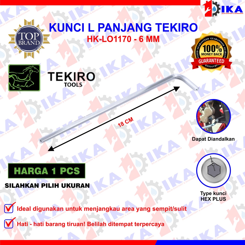 Kunci L panjang 4mm 5mm Tekiro Hex key long 5mm Kunci L Tekiro long 4 5 6 8